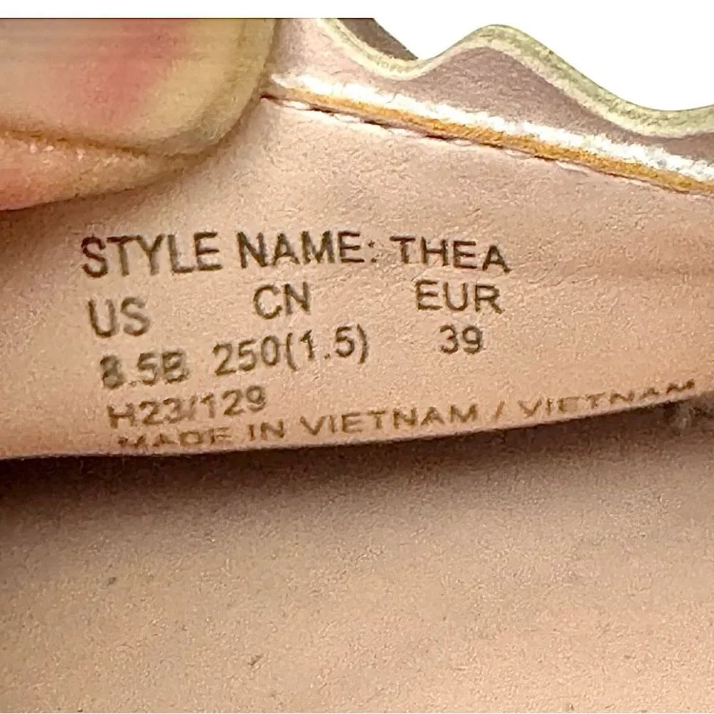 Kate Spade Espadrille Wedge Thea Sandals Shoes Canvas Leather Size 8.5 B EUC
